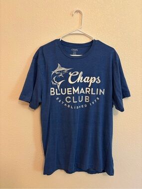 Chaps Blue Marlin Club Graphic Tee - Navy Blue with White Print